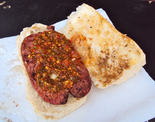 Butterflied Chorizo with Chimichurri