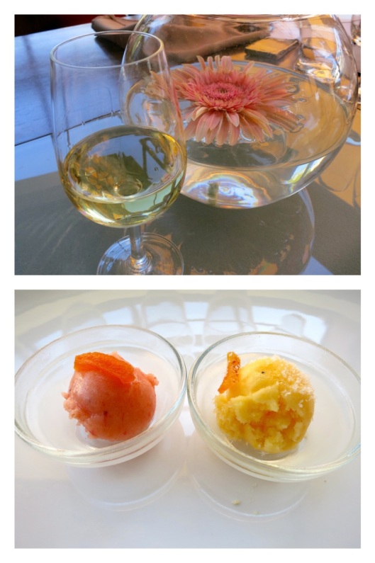 Torrontés and strawberry and peach sorbet from Persicco