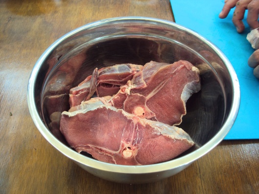 Lean cuts of alpaca meat.