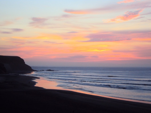 Sunset in Chicama, home of the world's longest left-breaking wave.